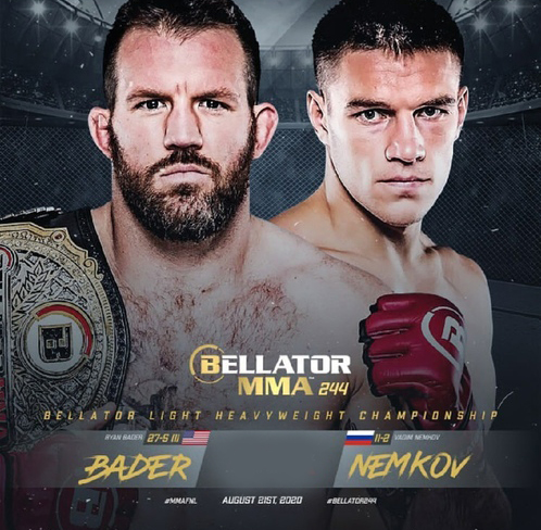 Бой Вадим Немков - Райан Бэйдер возглавит турнир Bellator 244